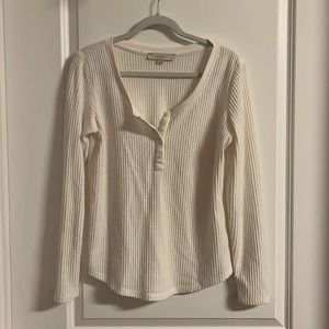 Loft Waffle Long Sleeve Henley